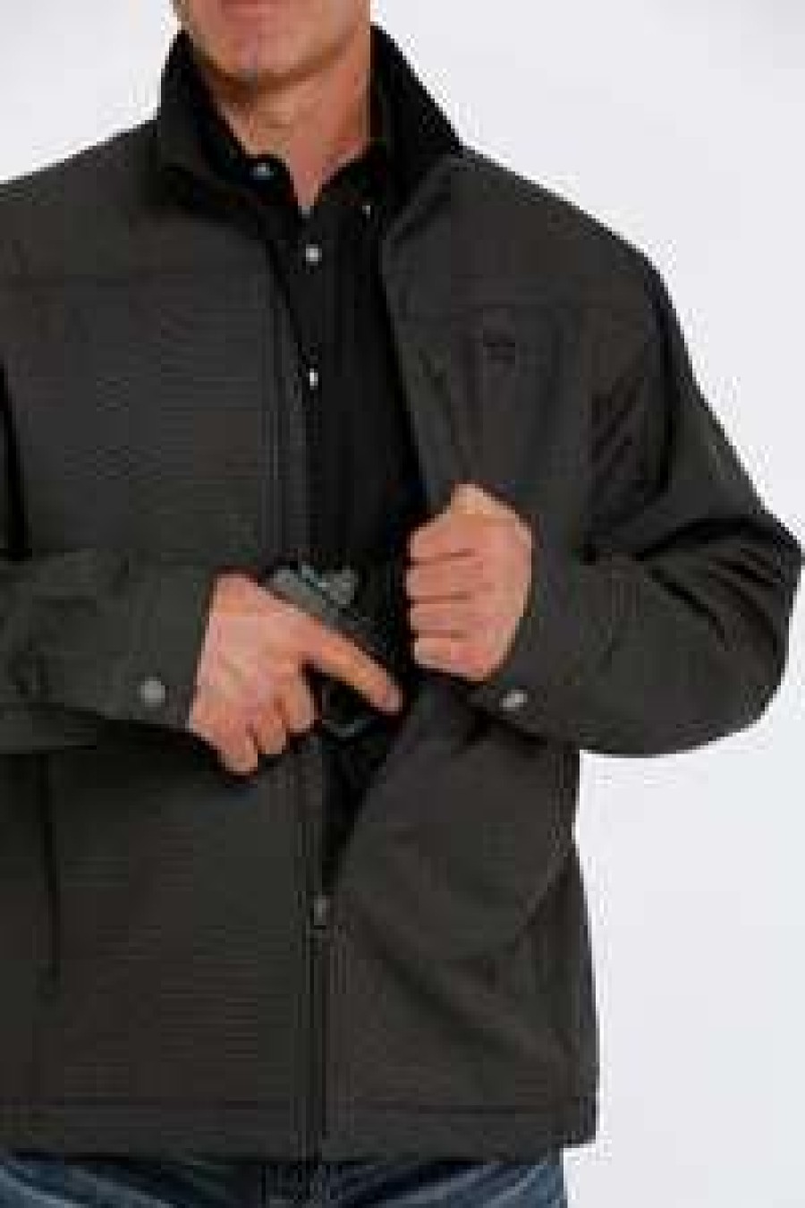 Men : Clothing : Outerwear * | Cinch' Men'S Concealed Carry Bonded Jacket Brown