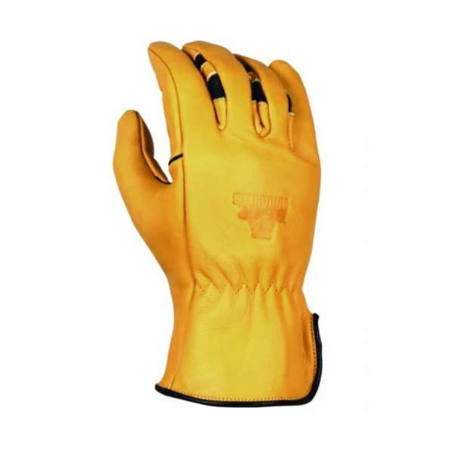 Men : Accessories : Hats & Gloves * | Bear Knuckles Llc 'Bear Knuckles' Double Wedge Fleece-Lined Water Resistant Cowhide Driver Glove Yellow