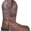 Kids : Girls : Shoes & Boots * | Smoky Mountain Boots 'Smoky Mountain' Children'S Brandy Western Square Toe Brown Oil Distress / Brown