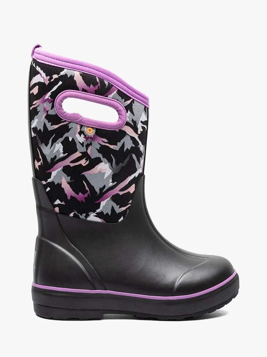 Kids : Girls : Shoes & Boots * | Bogs' Kids Classic Ii Winter Mountain Insulated Wp Rain Boots Black Multi