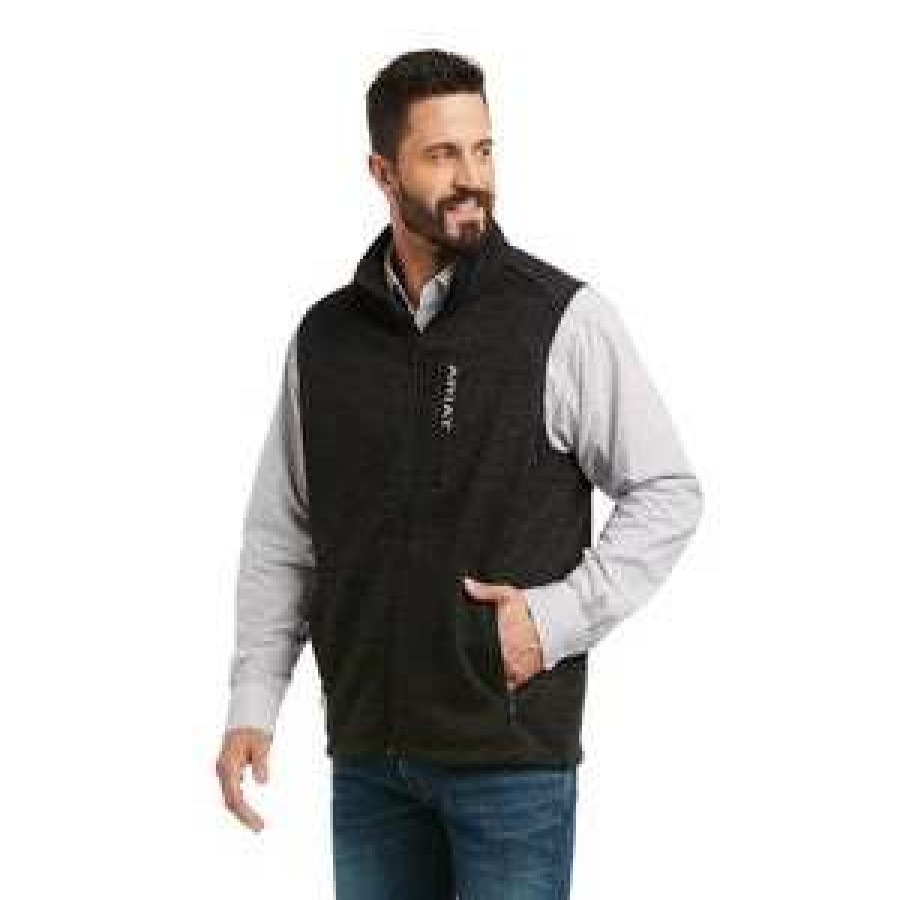 Men : Clothing : Outerwear * | Ariat' Men'S Caldwell Full Zip Vest Black