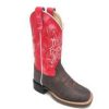 Kids : Girls : Shoes & Boots * | Old West' Children'S Western Broad Square Toe Brown / Red