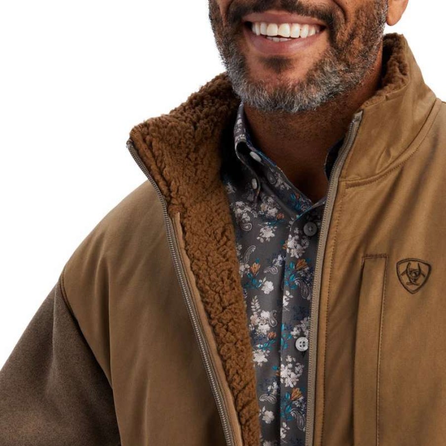 Men : Clothing : Outerwear * | Ariat' Men'S Grizzly Canvas Bluff Jacket Cub