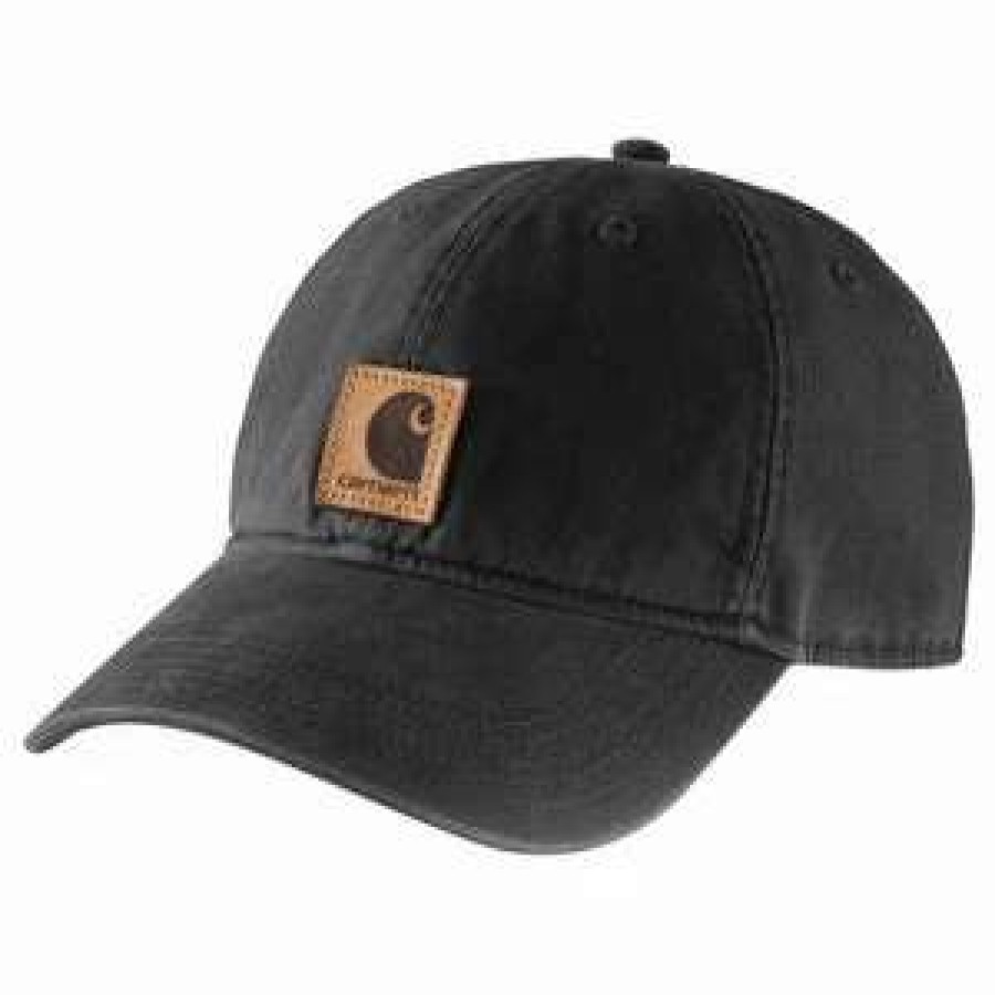 Men : Accessories : Hats & Gloves * | Carhartt' Men'S Adjustable Canvas Cap Black