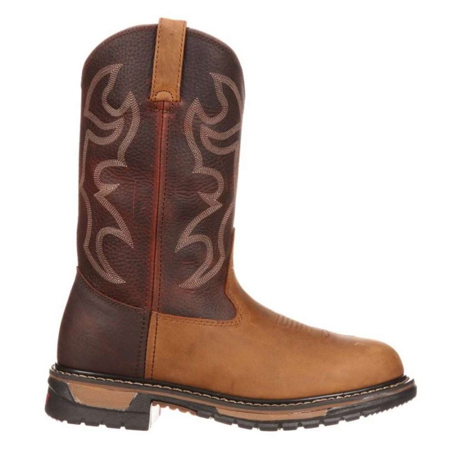 Men : Shoes & Boots : Casual & Dress * | Rocky' Men'S 10 Original Ride Branson Roper Wp Round Toe Tan / Bridle Brown