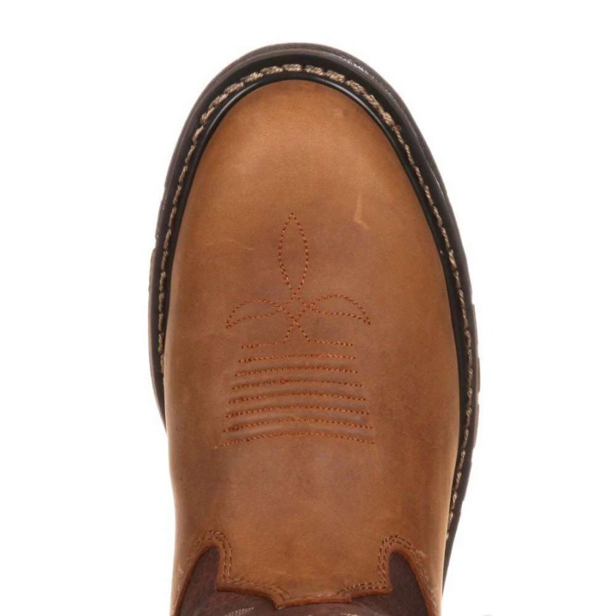 Men : Shoes & Boots : Casual & Dress * | Rocky' Men'S 10 Original Ride Branson Roper Wp Round Toe Tan / Bridle Brown