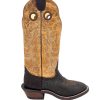 Men : Shoes & Boots : Casual & Dress * | Hondo Boots' Men'S 14 Nubuck Bullhide Western Round Toe Chocolate Brown / Tan