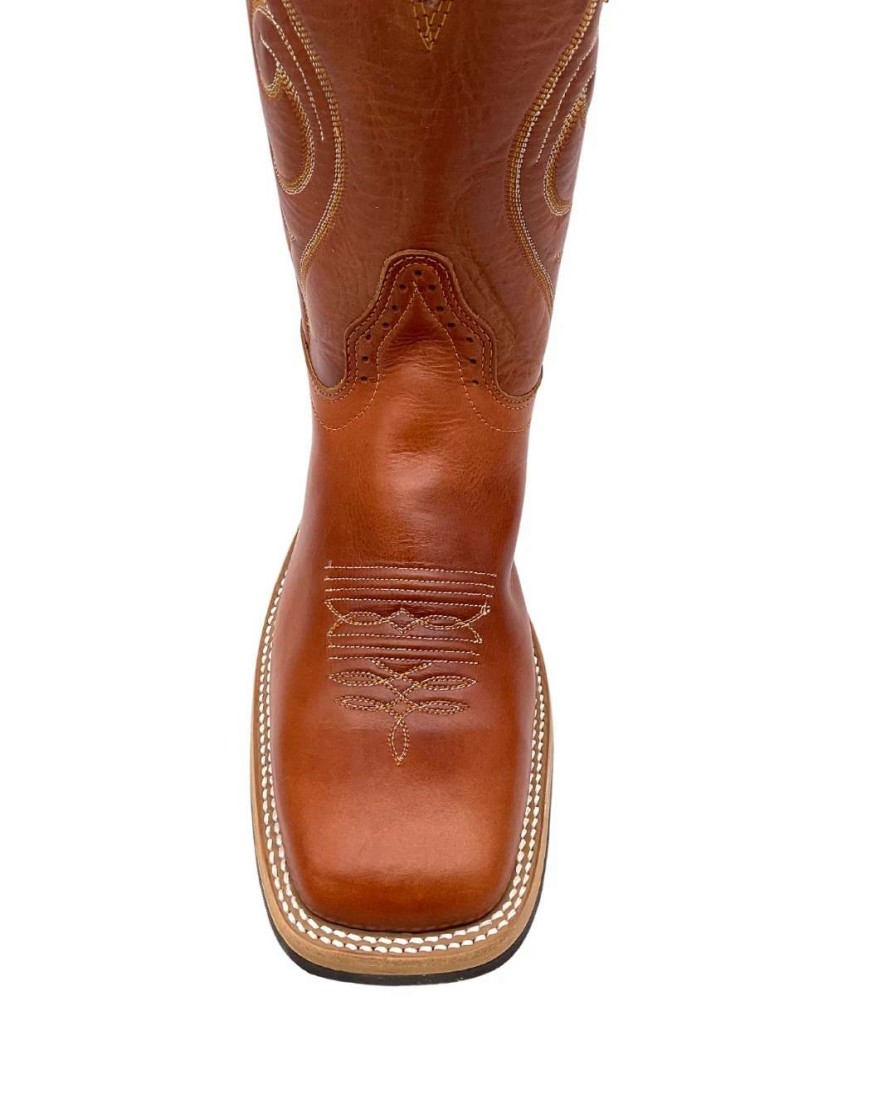 Men : Shoes & Boots : Casual & Dress * | Hondo' Men'S 11 Western Square Toe Maple Crazy Horse